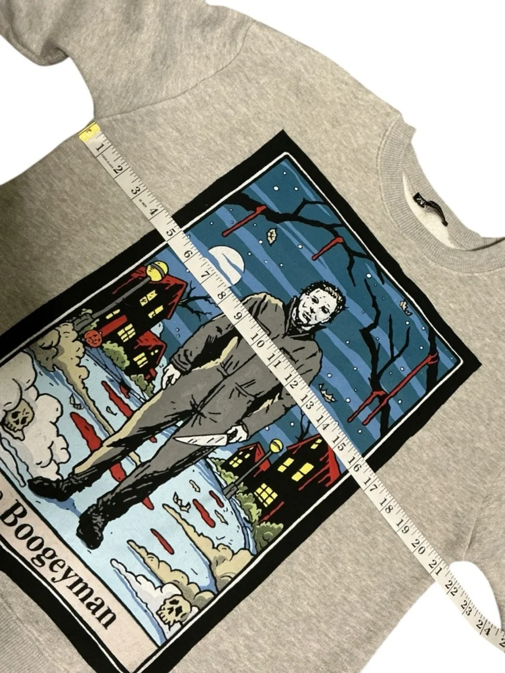 The Boogeyman Graphic Crewneck Sweater - Light Gray